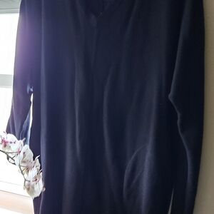 Anthropologie Long-Sleeve V-Neck Dress in Black